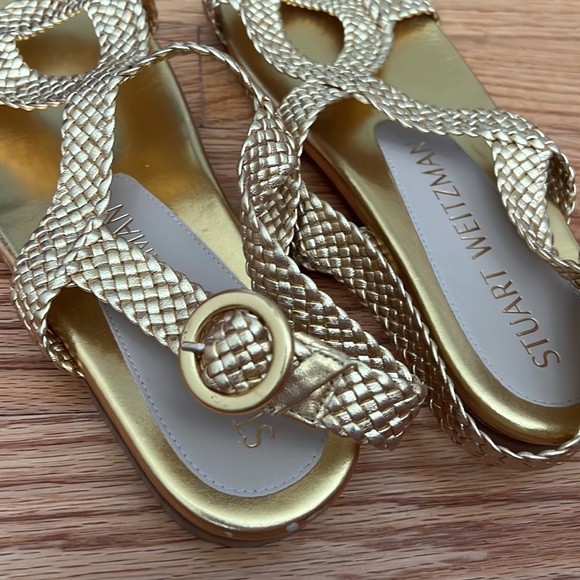 Stuart Weitzman Women's Teodora Braided Slingback Sandal, Metallic US 7.5 - Picture 14 of 16